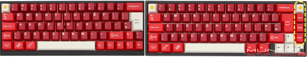 Diferencias entre teclado al 60 porciento y teclado al 65 porciento