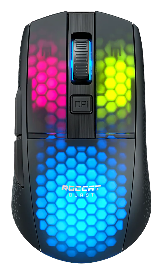 Diseño de iluminación RGB por zonas del Roccat Burst Pro Air Lightweight